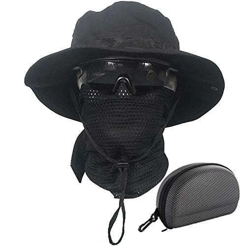 Sun Hat Bucket Boonie Hats Scarf Glasses Protection Foldable Set Camo Hats Fishing Hiking Camping Outdoor Sports Men Women