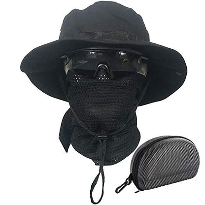 Sun Hat Bucket Boonie Hats Scarf Glasses Protection Foldable Set Camo Hats Fishing Hiking Camping Outdoor Sports Men Women