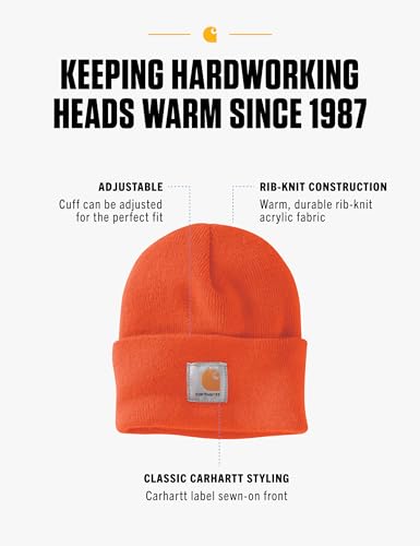 Carhartt Men's Iconic A18 Watch Cap Beanie - color: Brite Orange