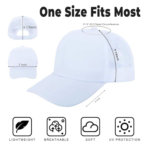 ZH 12 Pack Mesh Trucker Hats, Bulk Baseball Caps for Men and Women, Trucker Cap Wholesale - color: White