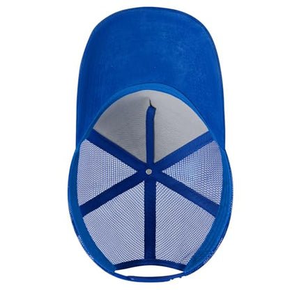 Suede Curved Brim Trucker Cap Adjustable Snapback Hat Mesh Back Breathable for Men Women 2 Pack SH03 - color: Pack of 2, Light Grey & Royal Blue