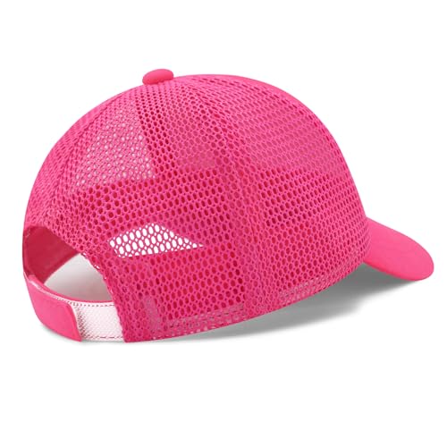 Olreco Baby Baseball Cap Toddler Baseball Hat with Mesh Infant Hat for Baby Boy Hats Toddler Ball Cap Kids Trucker Hats Girls - color: Hot Pink, size: 2-5T