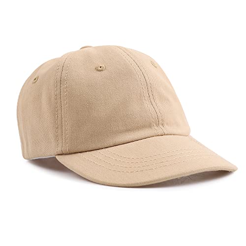 Peecabe Plain Toddler Baseball Hat Unisex Cotton Kids Trucker Hat Adjustable Baby Boys Sun Caps Girls Baseball Cap 1-5Y - color: Khaki, size: 6-24 Months