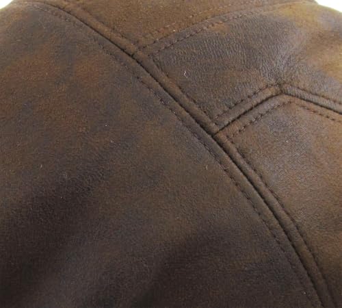 KBETHOS Leather Ascot Made in USA Ivy Collection Classic Newsboy Caps - color: (C) Faux Leather - Light Brown, size: Large-X-Large
