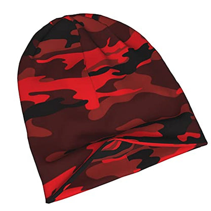 Gamepad Print Slouchy Beanie Skull Caps Chemo Hats Baggy Headwear for Men Women Jogging Cycling - color: Red Camouflage