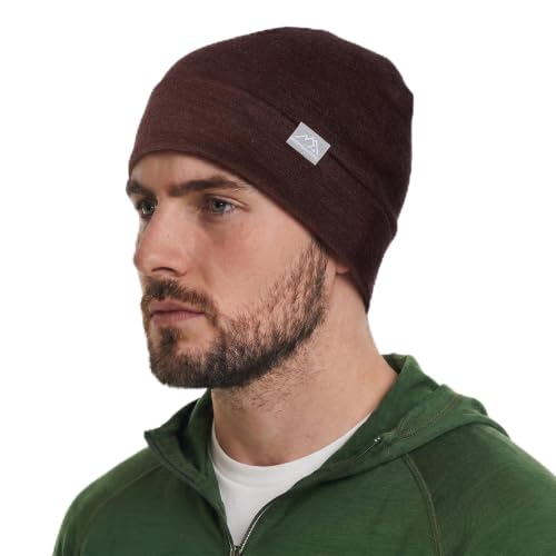 100% Merino Wool Beanie for Women, Men - Skull Cap 17.5um, Adult Hat Unisex - color: Bordo