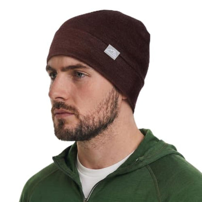 100% Merino Wool Beanie for Women, Men - Skull Cap 17.5um, Adult Hat Unisex - color: Bordo