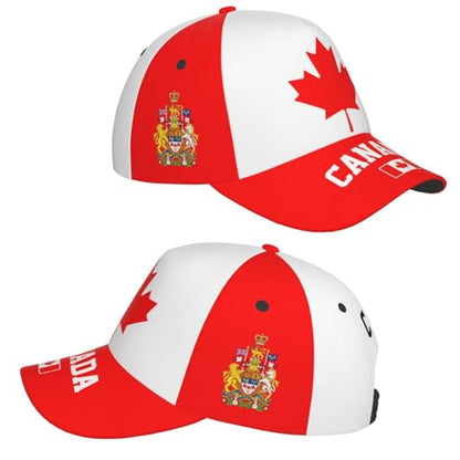 National Flags Baseball Cap for Men Women, Adjustable Trucker Hat Sun Visor Caps, Outdoor Dad Cap Patriotic Hat - color: Canadian Flag