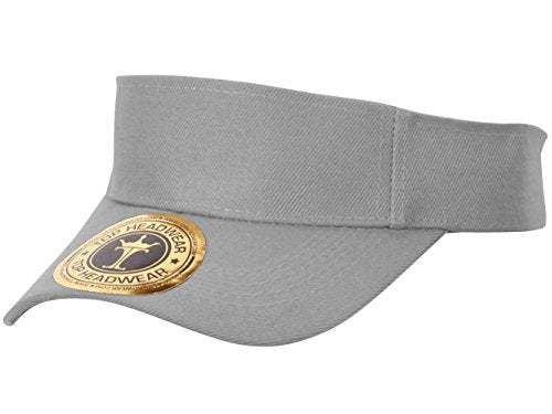 TOP HEADWEAR Solid Adjustable Blank Visor - color: Gray
