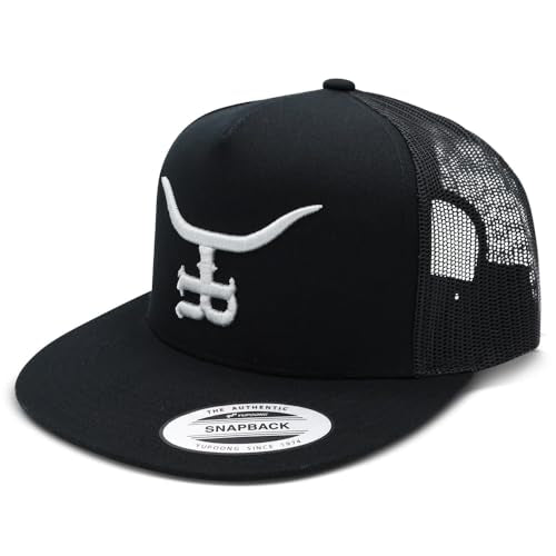 The Rancher Hat Co. Silver Bullet Western Trucker Hat - High Profile Adjustable Mesh Back Hat - color: Black