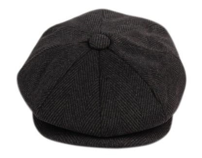 Men's Classic 8 Panel Wool Blend Newsboy Snap Brim Collection Hat - color: Gray-nsb2121, size: X-Large