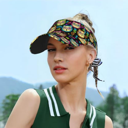 Leopard Print Sunscreen Visor Cap Adjustable Empty Top Athletic Beach Hat - color: 4