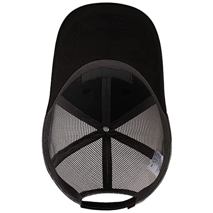 BASSDASH Altimate Fishing Hat Mesh Back for Men Women Adjustable Baseball Trucker Cap - color: Black/Fish Flag