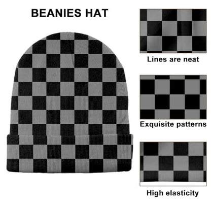 Beanie Knit Hat Winter Unisex Cuffed Beanies Skull Cap Warm Double Layer Thick Acrylic Cute for Girls Women Men - color: Black