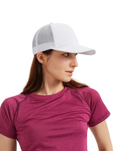 Zylioo XXL Trucker Hat for Big Heads Men Women,2 Tone Mesh Snapback Cap - color: White, size: Medium-Large