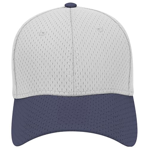 Ashen Fane 6 Panel Polyester Pro Mesh Low Profile Baseball Cap - color: Navy Grey