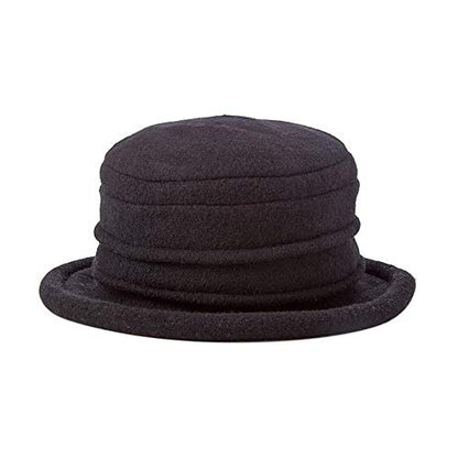 Scala Collezione Women's Boiled 100% Wool Cloche Hat - color: Black