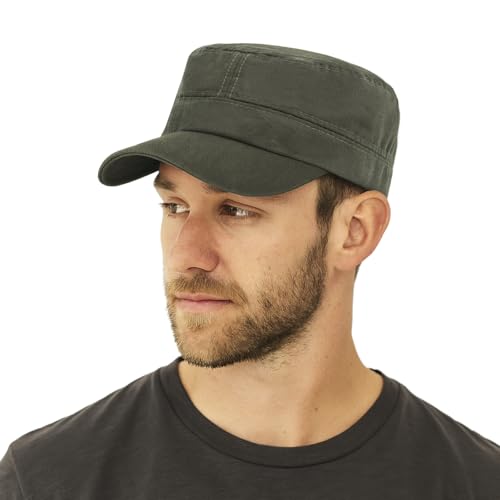 TopTie Army Cadet Cap Hat Polyester Cotton Twill Security Hat - color: Army Green