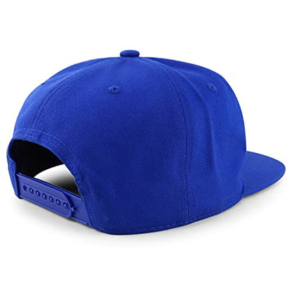 Trendy Apparel Shop Plain Unstructured 5 Panel Flat Bill Snapback Baseball Cap - color: Royal