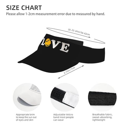 Embroidered Pickleball Visor Men Women,Gifts for Pickleball Lovers - color: Black, style: Love Tennis