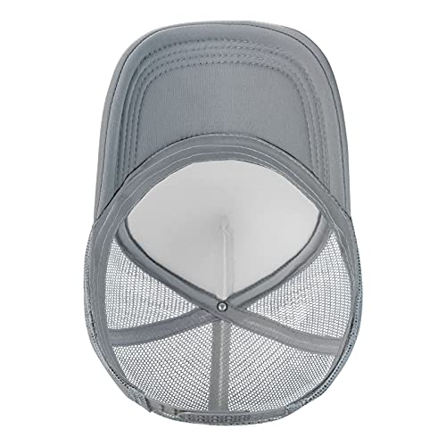 Mens Twisted Trucker Hat Mesh Snapback Adjustable Baseball Cap - color: Gray