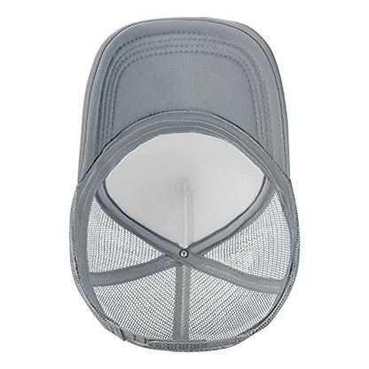 Mens Twisted Trucker Hat Mesh Snapback Adjustable Baseball Cap - color: Gray