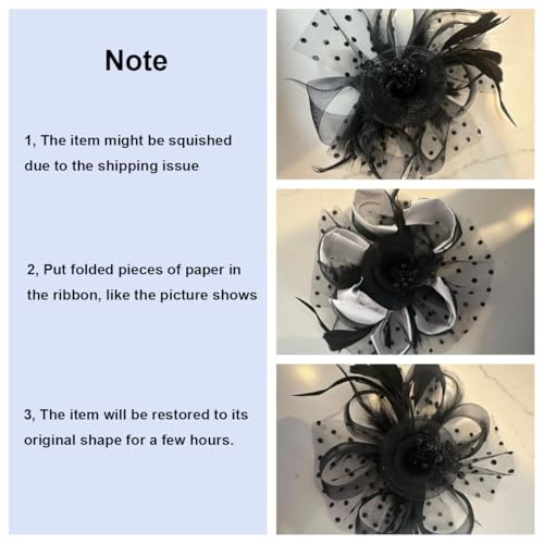 Fascinators Hats 20s 50s Pillbox Hat Cocktail Tea Party for Women Red - color: Red