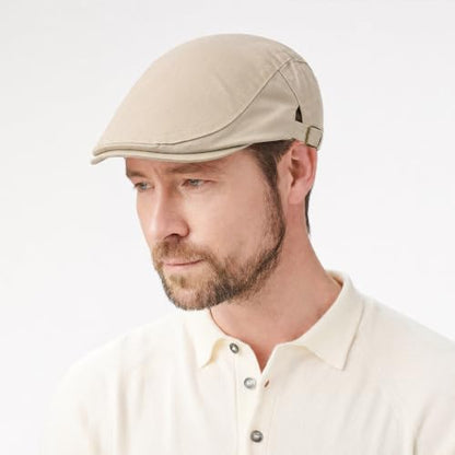 Initlove Mens Newsboy Cap Cotton Ivy Hat Beret Hats for Driving - color: B Khaki