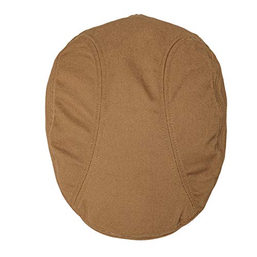 BOTVELA Men Cotton Twill Newsboy Flat Hat Fitted Cap - color: Brown, size: 7 5/8