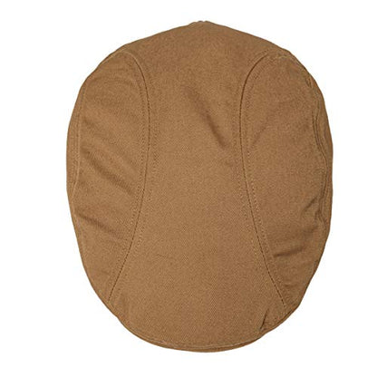 BOTVELA Men Cotton Twill Newsboy Flat Hat Fitted Cap - color: Brown, size: 7 5/8