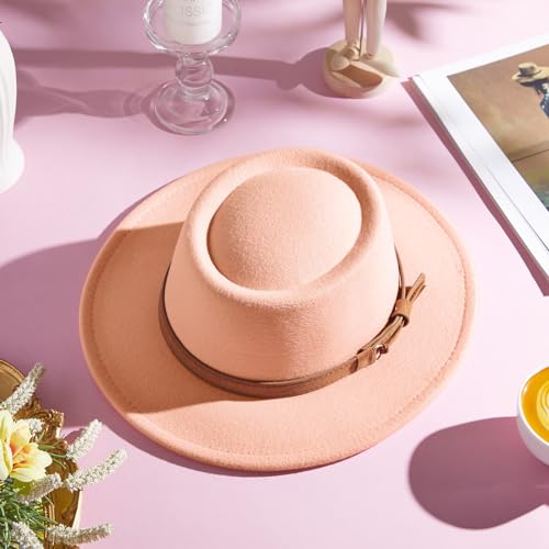 Hercicy Wool Fedora Hat for Women - color: Yellow, Pink, Green, Blue