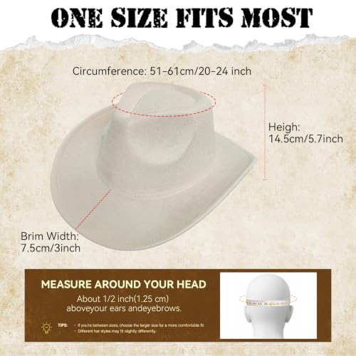 Western Cowboy Hat for Women, Shapeable Wide Brim Classic Cowgirl Hat - color: Color 4