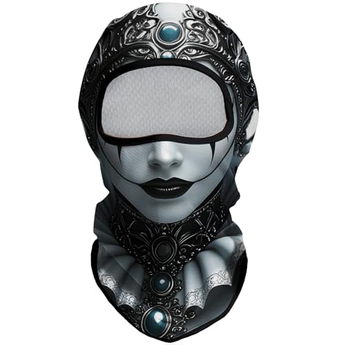 Obacle Balaclava Face Mask for Men Women Motorcycle Ski Hunting Cycling Fishing - color: Skull Women Gray Face Gray Lip