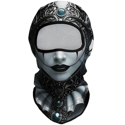 Obacle Balaclava Face Mask for Men Women Motorcycle Ski Hunting Cycling Fishing - color: Skull Women Gray Face Gray Lip