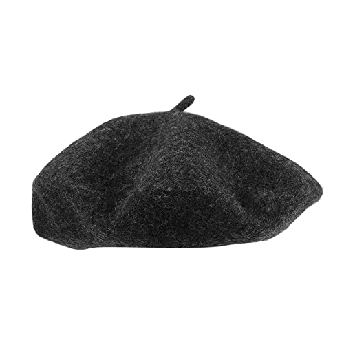 Wheebo Berets for Kids Wool French Beret Hats Artist Painter Hats for Little Girls Boys Solid Color Style - color: Dark Ashy