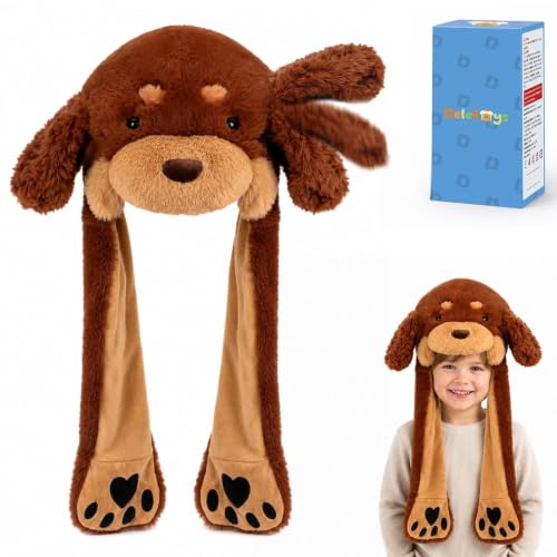 Moving Ear Hat, Soft Funny Animal Hats Jumping Beating Plush Caps Holiday Cosplay Dress Up Gift for Adult - style: Dachshund