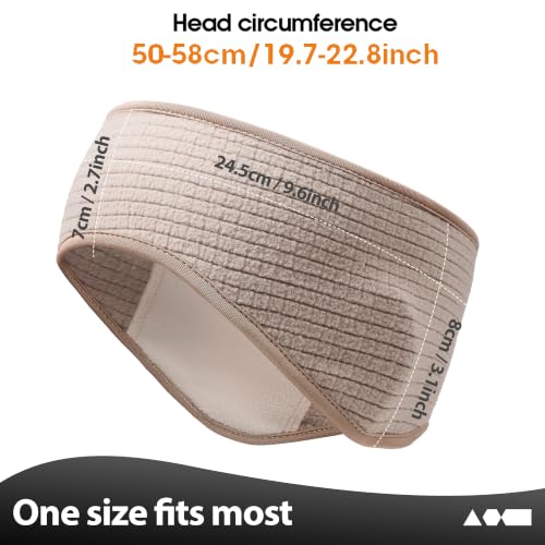 LONGLONG 2 Pack Lightweight Ear Warmers Windproof Headband for Women Men - color: Black+beige