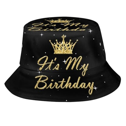 Bucket Hat Funny Duck Fisherman Hat Travel Beach Sun Hat Outdoor Cap for Men Women Adults - color: It's My Birthday King