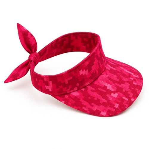 Women’s Adjustable Sports Visor – UV Protection, Lightweight for Golf, Tennis & Running, One Size, Standard - color: Rosa Camuflaje, size: One Size