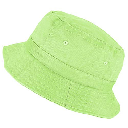 Armycrew Pigment Dyed Washed 100% Cotton Unisex Bucket Hat - color: Apple Green