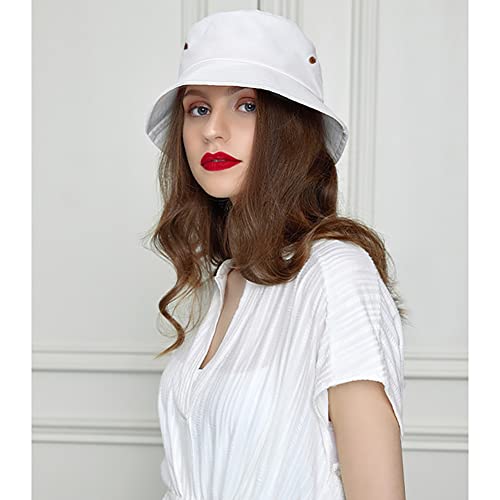 Unisex Bucket Hat Summer UPF 50+ Sun Protection Outdoor Beach Fishing Travel Hiking Hat - color: White
