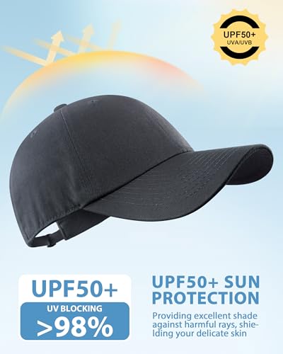 GADIEMKENSD Unstructured Baseball Cap Adjustable, Running Hat for Men Women, Cotton Dad Hat Plain for Outdoors Activities - color: Dark Gray
