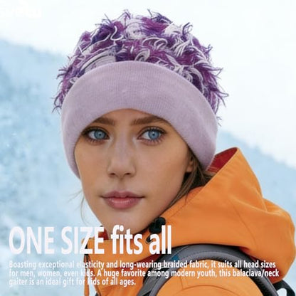 Distressed Ski Mask Balaclava, Yeat Shiesty Knitted Full-Face Mask - color: Purple