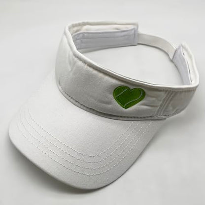 Embroidered Pickleball Visor Men Women,Gifts for Pickleball Lovers - color: White, style: Tennis Heart