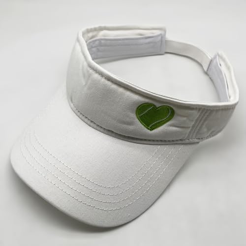 Embroidered Pickleball Visor Men Women,Gifts for Pickleball Lovers - color: White, style: Tennis Heart