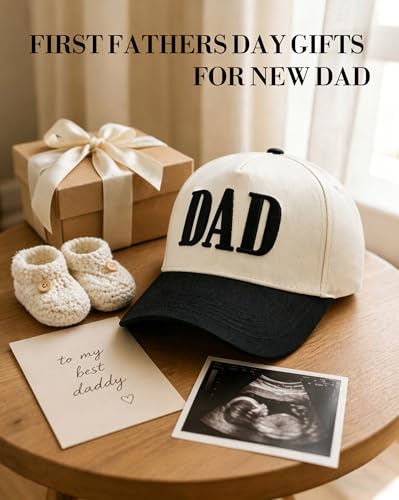 Dad Hats for Men, Vintage Two Tone Hat, New Dad Gifts for Husband, Fathers Day Birthday Gifts from Daughter Son Wife - color: Black