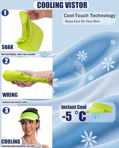 Cooling Stretchy Visor Hat Sports Sun Headband UV Visors Hats - color: Bright Yellow