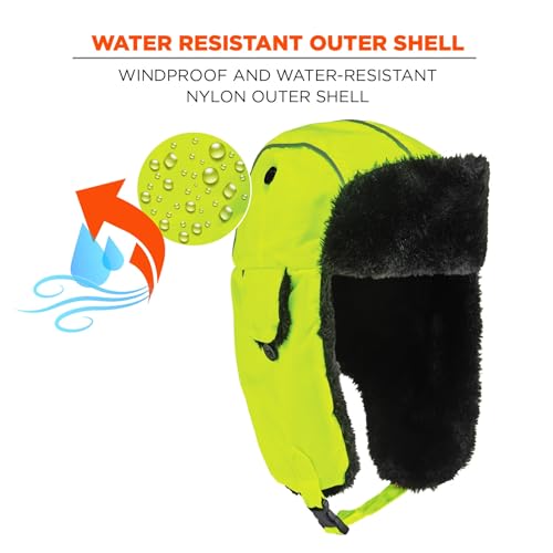 Ergodyne N-Ferno 6802 Thermal Winter Trapper Hat - color: Lime, size: Large-X-Large
