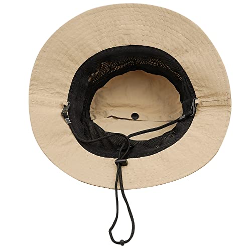Croogo Sun Hats for Women UV Protection Summer Bucket Hat Waterproof Packable Fishing Hats Wide Brim Hiking Hat Gardening Hat - color: Afh02-khaki