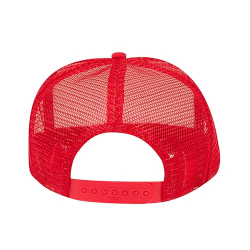 All Original Parts 1986 Foam Trucker Cap Adjustable Mesh Back Hat - color: White/Red
